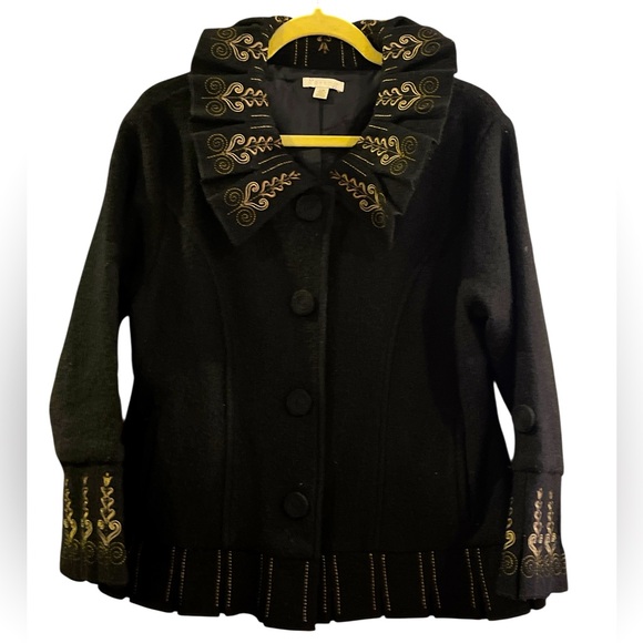 Carson Jackets & Blazers - Carson - VTG 90’s boil wool jacket/embroidered